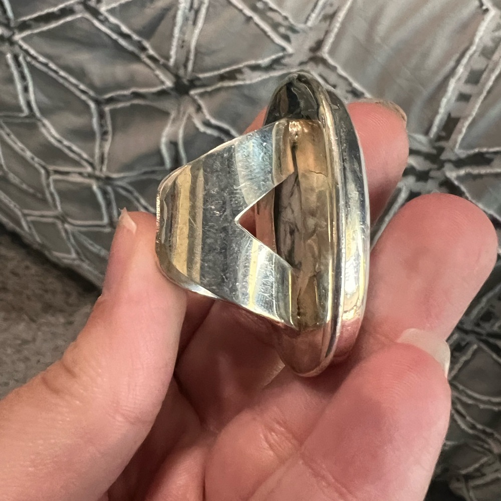 Statement Sterling Silver Howlite Ring - image 4